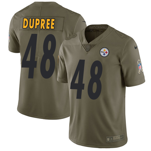 Nike Steelers #48 Bud Dupree Olive Men's Stitched NFL Limited Salute to Service Jersey